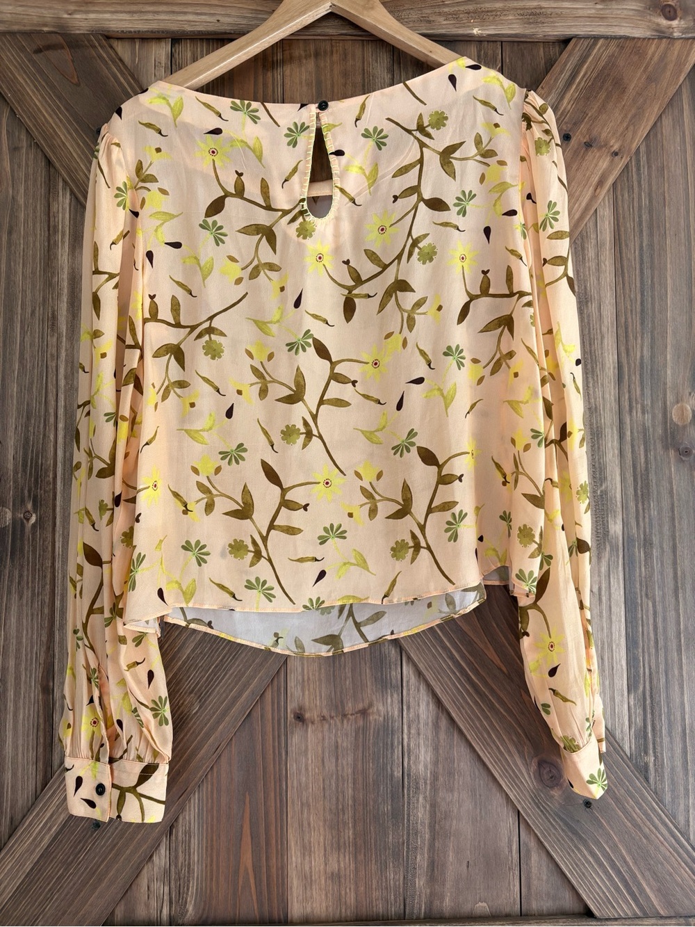 Anthropologie GUAPA Miele Sheer Tropical Flowy Floral Blouse. Size Medium - Picture 3 of 11